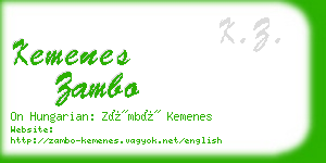 kemenes zambo business card